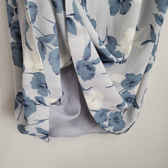 Chaus Floral Midi Skirt Womens XL 32 waist Blue Lined Vintage 90s Casual Dressy - Picture 6 of 12